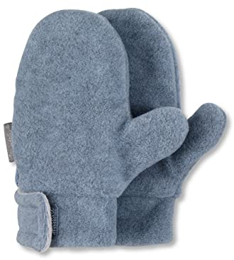 Sterntaler Unisex Kinder Fäustlinge mit Daumen aus Microfleece, mit Klettverschluss, Blau, 1