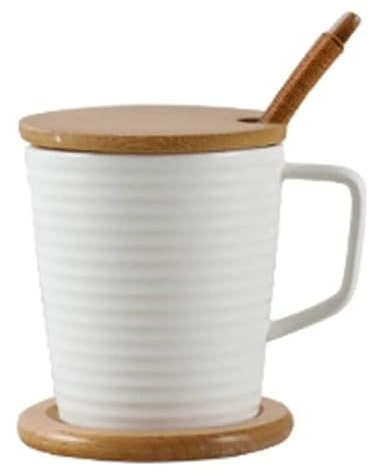Tazza Tazzine Da Caffè Tazza piccola in ceramica personalizzata per la casa Set di tazze per l'acqua Tazza da 8 once con cucchiaio per coperchio per regalo di compleanno Tazza Da Caffè Personalizzata