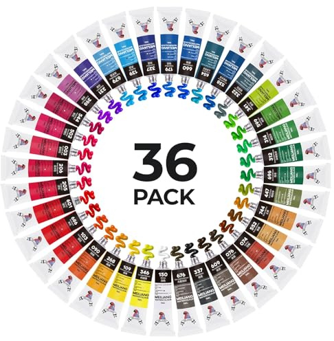 Paul Rubens MeiLiang Aquarellfarben-Set, 36 lebendige Farben, 5 ml (0,17 oz) Tube, ungiftige Wasserfarben, Aquarellmalerei, Künstlerbedarf, Malsets für Erwachsene und Jugendliche, Anfänger