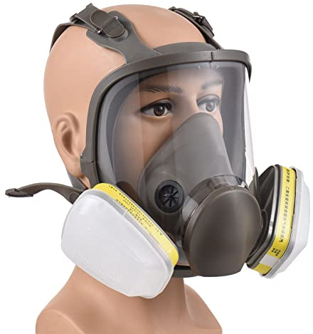 VISLONE Reusable Respirator Full Facepiece 6800 Gas Mask Breathing Protection Full Face Cover Wide Field of View for Painting Organic Vapor Welding Polishing Woodworking and Other Work Protection