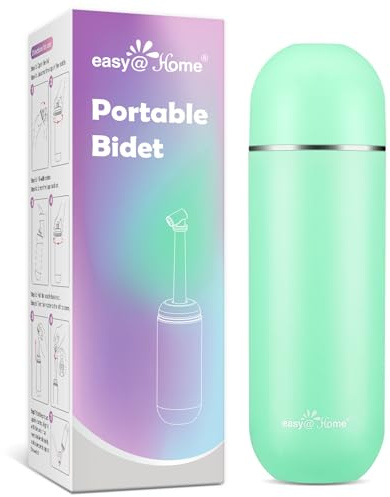 Easy@Home Portable Bidet for Travel: Peri Bottle for Postpartum Care - Handheld Sprayer for Women & Men | 380ml(12.8oz) Large Personal Hygiene Cleaning Bottle | BPA-Free | EPB-01 Green
