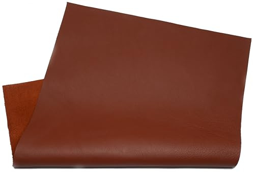 HAPPER STUDIO Leder Zuschnitte für DIY, Basteln, Handwerk und Reparatur. 1,3-1,5 mm Starkes Rindsleder (Braun, A5 14.8 x 21 cm)