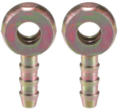 A ABSOPRO Boulon de banjo universel 6mm ID Raccord de tuyau adaptateur de remplacement en métal bronze pour moto voiture (Lot de 2) | Matériau Métal, Diamètre Ext 6mm, Taille 29x15mm, Système Freinage, Remplacement Direct, Installation Simple