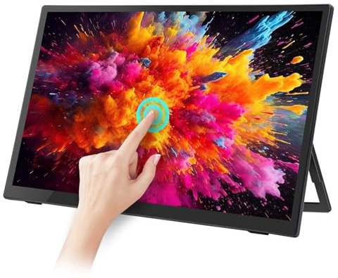 Tosuny Portable Monitor Touchscreen, 16 Inch FHD 1920x1200 HDR IPS Touch Screen, USB C HDMI Gaming Monitor, Built in Kickstand & Dual Speakers, External Monitor for PC, Phone, Switch
