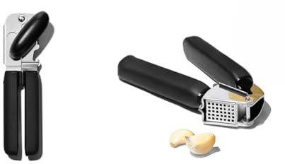 OXO Good Grips Soft Handled Tin Opener & Good Grips Garlic Press