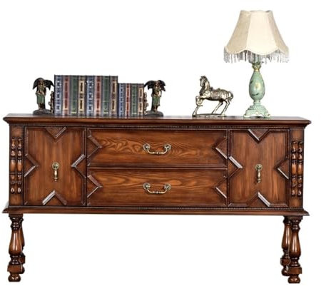 EINES Sideboard-Buffetschrank Massivholz Altes Wohnzimmer Sofa Retro Seitenschrank Esszimmer Seitenschrank Dekorativer Schrank TV Flurschrank Küchenbuffet-Aufbewahrungsschrank
