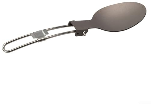 Portable Titanium Tableware, Folding Spoon Spork Fork, Perfect for Camping and Backpacking (Spoon)