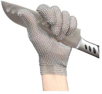 JOLIANE Schutzhandschuh Edelstahlgewebehandschuh Anit-Cut-Messerbeständiger Kettenhemd-Schutzhandschuh for Küchenmetzgerarbeiten - Arbeitshandschuhe(XS)