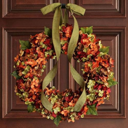 Türkranz Herbst, Herbstkranz, Herbstkränze, Herbstdeko Modern Groß Autumn Decor Türdeko Deko Fall Wreath für Haustür Outdoor Tisch Außen, Rattan Kürbis Ahornblatt Beere Türkranz