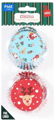 PME Natalizi Pirottini rivestiti in Alluminio - Babbo Natale & Rudolph (60 unità)