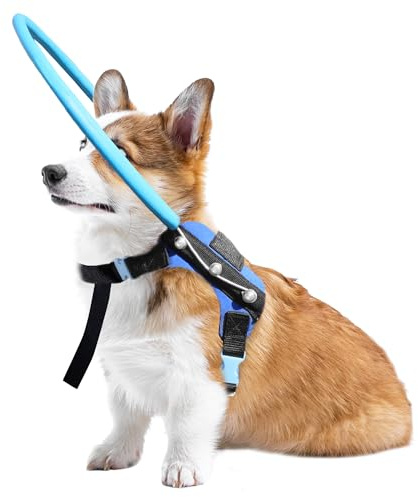Blind Dog Halo Geschirr, Schutzhalsband mit reflektierenden Riemen, Selbstbewusstseinsaufbaugerät für sehbehinderte Hunde