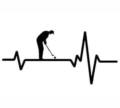 JIFENLI Autoaufkleber 17,1 * 8 CM mysteriöse Elektrokardiogramm Golf Sport Dekor Auto Aufkleber Vinyl Zubehör Silhouette Motorrad Aufkleber