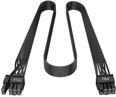 J&D PCIe Cable, Male to Male 8 Pin to 6+2 Pin GPU Power Cable, Compatible with Corsair, Thermaltake, ARESGAME Modular Power Supply Units, PSU Cable for Graphics Card, 65 CM