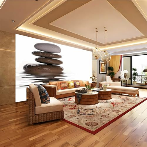 Fotomurales Adoquines zen y paz 250 x 175 cm Murales moderna de Marrón Papel pintado tejido no tejido Decoración de Pared decorativos Murales moderna Disen