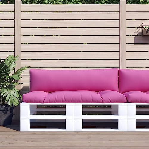 Tidyard Palettkuddar set med 2 rosa oxfordtyg soffkudde, vardagsrumssittdyna för trädgård, terrass, inomhus, utomhus, balkong