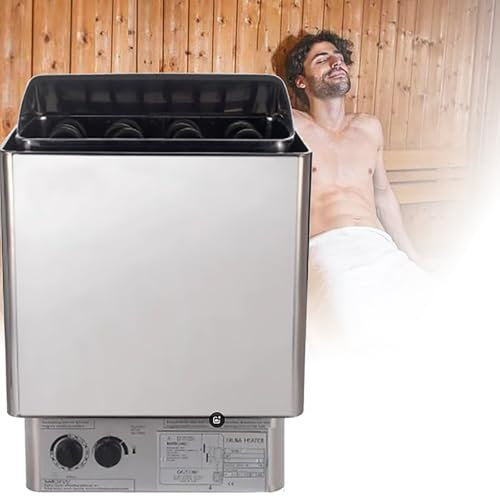 Calentador de sauna eléctrico, estufa de acero inoxidable for calentar sauna con controlador interno, caja de sauna for baño húmedo y seco, equipo for sala de sauna for el hogar, hotel, spa, ducha, sa
