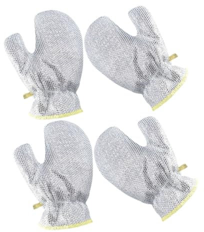 VALICLUD Dishwashing Gloves Steel Wool Cleaning Gloves for Food Prep Non-scratch Wire Dish Cloths