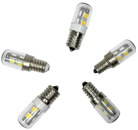 1fortunate Ampoules, Mini E14 E12 E17 LED Corn Light Bulb AC 110V 220V 5050 SMD 1W Lamps For Refrigerator Range Hood Sewing Machine Fridge(Warm White 3000K,E12 110V)