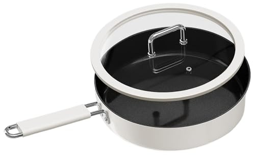 Frying Pans Nonstick Cooking Pan, Titanium Cookware, Ceramic Coating Skillet for Induction, Electric Stove, Oven Use, Equipments Kitchen Supplies and Cooking Tools, 1.97 inches