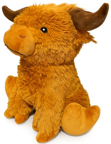 Türstopper Tier aus Stoff – Highland Cattle Türhalter, schwer & standfest, dekorativer Türpuffer im rustikalen Design für Wohnzimmer, Büro & Kinderzimmer (Extra schwer 1,4 kg)