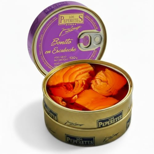 LOS PEPERETES Bonito en Escabeche 120 g | Conserva Gourmet Gallega | Bonito del Atlántico en Escabeche Natural | Elaboración Artesanal | Sabor Tradicional del Mar de Galicia