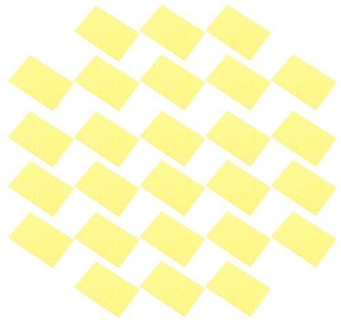 Beaupretty 50pcs Yellow Soldering Iron Cleaning Sponges Heat Resistant Efficient Solder Tip Cleaner Pads for Workshop Workbench Welding Platform Use