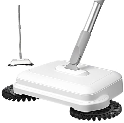 Barredora de Piso Manual giratoria 2 en 1 de 360° con Mango Largo – Herramienta Manual de Limpieza de alfombras y Pisos Duros de Alta eficiencia para Oficina en el hogar