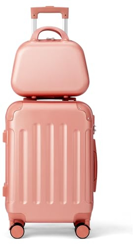 LEADZM Valigia Bagaglio a Mano con Rinforzi Angolari (Rosa oro)