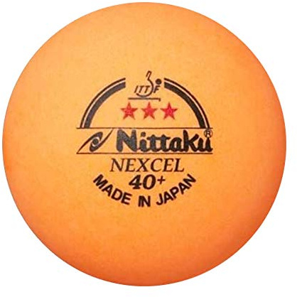 NITTAKU 12 Balls NEXCEL (Made in Japan) , New Material (Non-Celluloid), 3 Stars Table Tennis Ball + Free Racket Protection Edge Tape