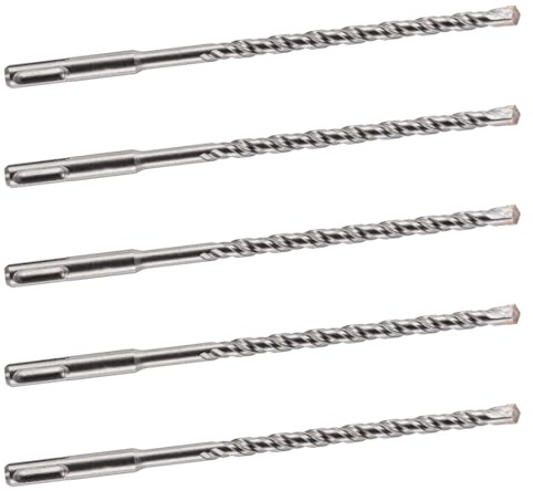 Rennie Tool 5pcs 8mm x 210mm Long SDS Plus Masonry Drill Bit | Tungsten Carbide Tip SDS+ Hammer Drill Bits For Concrete, Brick, Stone, Masonry, Block, Cement, Mortar. 8mm SDS Drill Bits