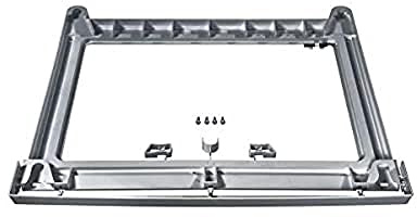 Bosch Verbindungsrahmen Silber für Inox-Wasch-Trocken-Säulen WTZ2741X | Passend für Geräte mit einer Tiefe über 55 cm, absorbiert Vibrationen beim Schleudern, widerstandsfähiger Kunststoff