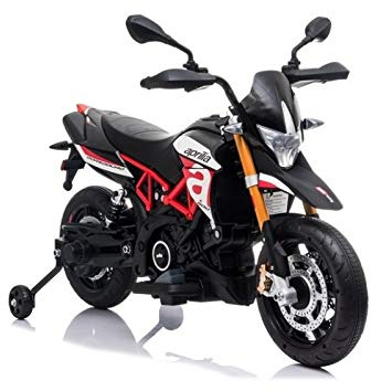 ATAA Aprilia Dorsoduro 12v elektrisk motorcykel barn fantastisk elektrisk cykel för pojkar och flickor, med två 12v motorer
