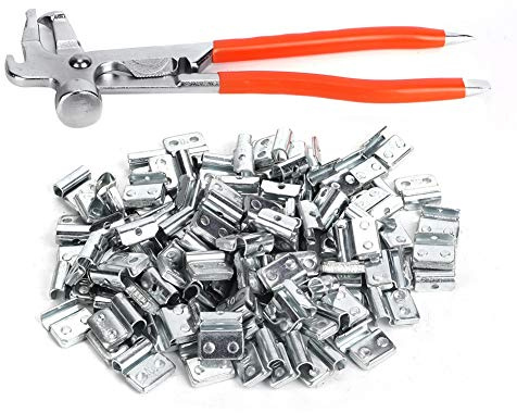 KIMISS Pesas de Ruedas, 100 Piezas 10 g/0.35 oz Clip de aleación de Aluminio en el Gancho Equilibrio de Peso de la Rueda Reparación automática de neumáticos Estilo P con alicates de Equilibrio