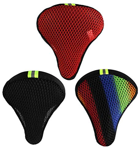 Fahrradsattelbezug mit Sonnenschutz, 3 Stück aus Polyester | Reflektierendes Design, für Regenfahrt, Kompakte Schutzhülle für Sattel Zufällige Farbe