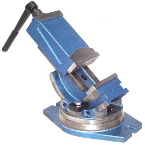 D&L 55529 2-Achsen Maschinenschraubstock QHK100 Schraubstock kipp schwenkbar drehbar AWZ, Blau