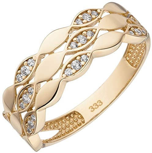 Jobo Damen-Ring aus 8 Karat 333 Gold mit 26 Zirkonia Größe 58