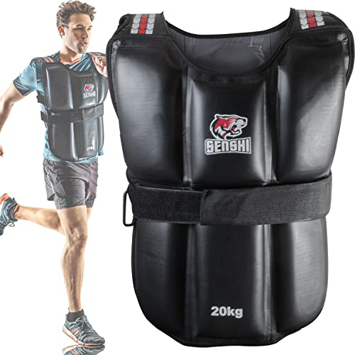 Senshi Japan Gewichtsweste, 20 kg, schwere Gewichtsweste für Herren, Damen, Gewichtsweste für Joggen, Walking, Calisthenics, Zuhause und gewerbliche Nutzung