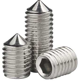 MOOPW Kegelpunkt Stellschrauben Edelstahl 304 Innensechskant Kappe | Madenschrauben Gespitzte Spitze Allen Knopf M6 x 8mm 40 Stk