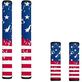 COEQINE Protector antideslizante para mango de nevera, 4 unidades, para horno, microondas, lavavajillas, mantener el aparato de cocina limpio, impresión de bandera americana