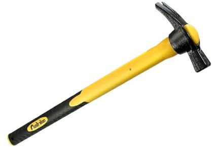 La zappa Martello per carpentiere con calamita e manico in fibra di vetro e gomma (250 gr/450 mm)