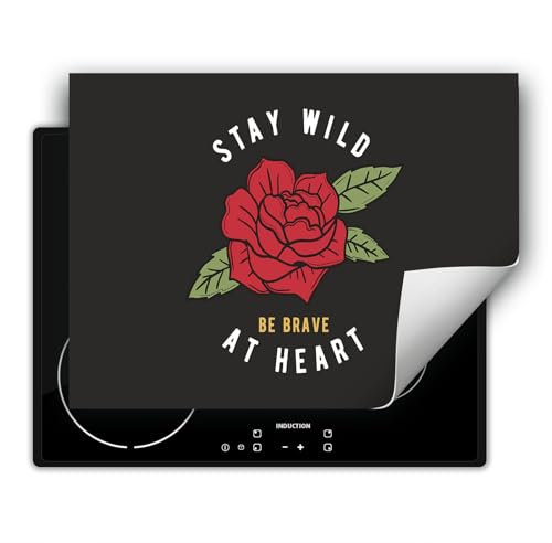 DarHaus Copri piano cottura induzione 80x52 cm copertura per piano cottura vinile - grigio scuro - rosa