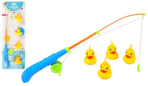 BLUE SKY - Entenangeln - Geschicklichkeitsspiel im Freien - 040407 - Magnetisches Angeln für Kinder - Angeln am Schnürchen - Mehrfarbig - Kunststoff - 40 cm - Ab 3 Jahren
