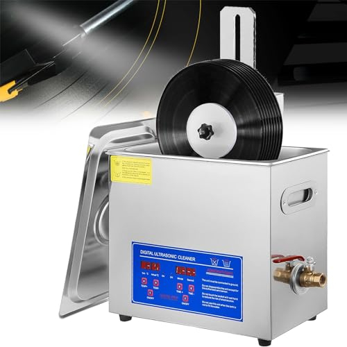 Record Cleaner 180W Vinyl Records Ultrasonic Cleaner Machine 6L Ultrasonic Tooth Cleaner Ultrasonic Bath For Silver Jewellery Ring Earring Spectacle Cleaner