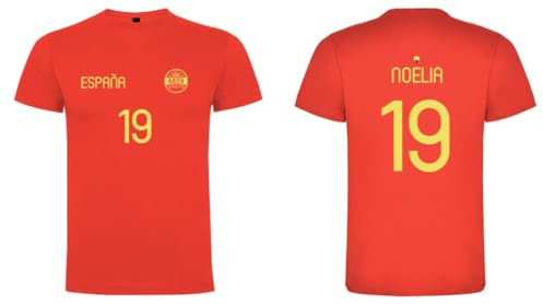 DEREGALOOS Camiseta Personalizada España Eurocopa | Regalos Originales | Regalo Original para Aficionados del Futbol | Camiseta Unisex España Eurocopa