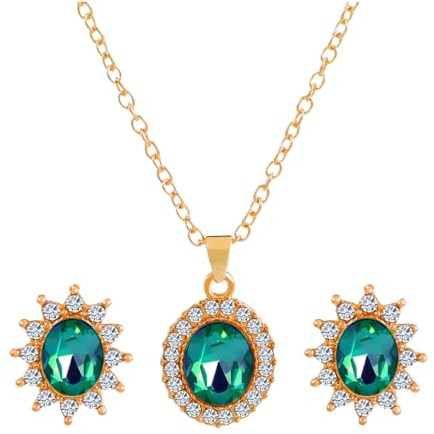 Ensemble collier et boucles d'oreilles en forme de tournesol multicolore avec pendentif en forme de tournesol baroque, collier à tige en forme de tournesol, collier à tige en cristal cubique en oxyde