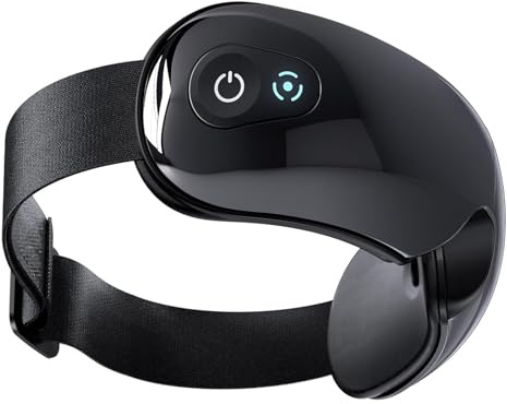 Masseur des yeux avec chaleur et musique, masseur des yeux pour les migraines, masque de sommeil pour réduire la fatigue oculaire, cadeau de Noël idéal pour femme/homme