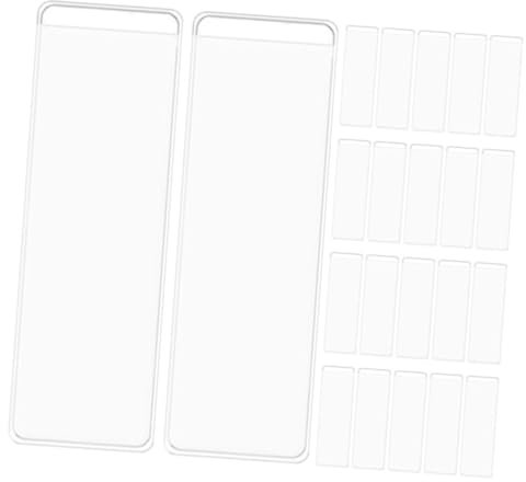 BRIGHTFUFU 50sätze Selbstklebende Transparente Etikettentaschen Für Dokumente Indexlabel Pockets Mit Weißen Karten Praktische Aufbewahrung Für Karteikarten Und Bibliothekskarten
