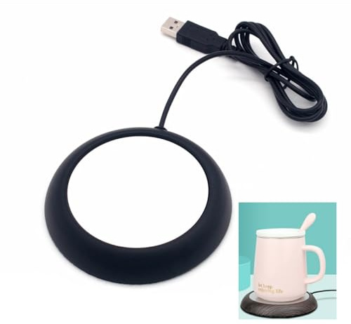 Oostifun USB Cup Warmer Coaster Coffee Mug Warmer Heating Pad Desktop Insulated Coaster Cup Mat Heat Beverage Mug Mat Tea Coffee Heater Pad for Home Office (Black)