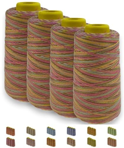 Sandras-Bastelladen Overlockgarn Nähgarn Multicolor 40/2-4 Rollen je 2700m - Farbverlauf Design A