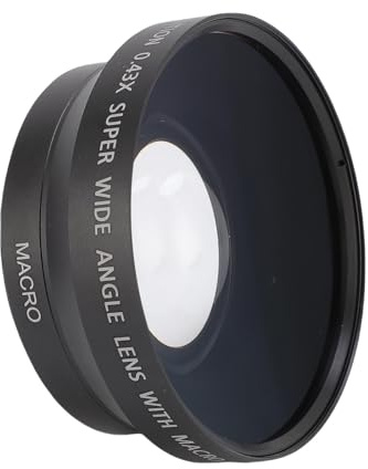 Garsent Lentille Macro à Grand Angle, 67 Mm 0,43 X Haute Définition Grand Angle + Macro-Objectif Attachement, HD 2 en 1 Attachement de L'objectif Supplémentaire avec Sac de Rangement
